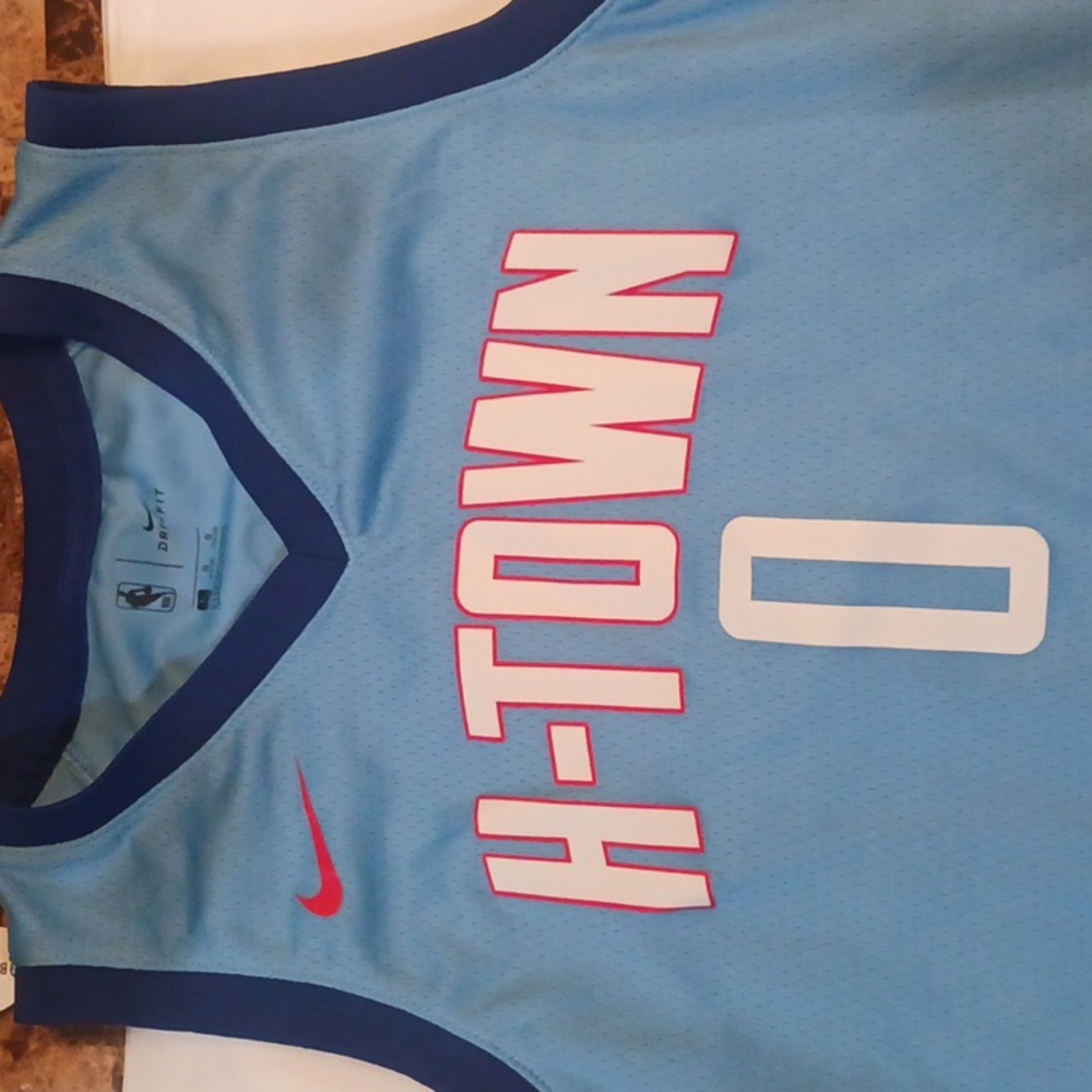 Nike Blue and Red H-Town Jersey
